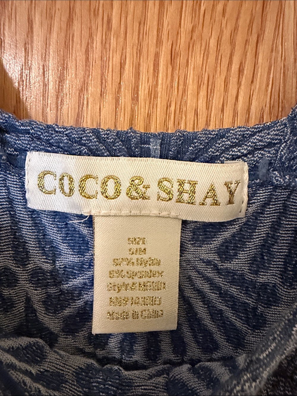 Blue Textured Shell Tank Top - Picture 2 of 3